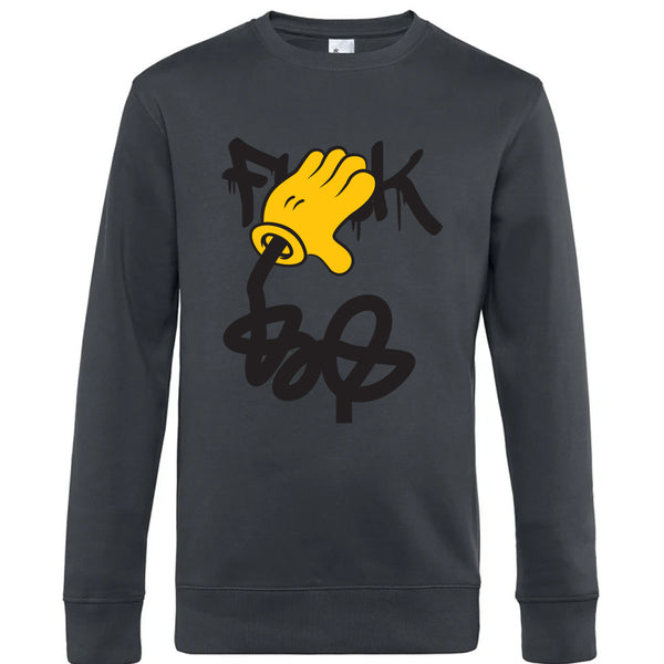 Crew Neck Sweatshirt Plush Interior Fuck - Man