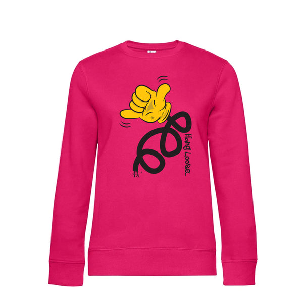 Crew Neck Sweatshirt Plush Interior HangLoose - Woman