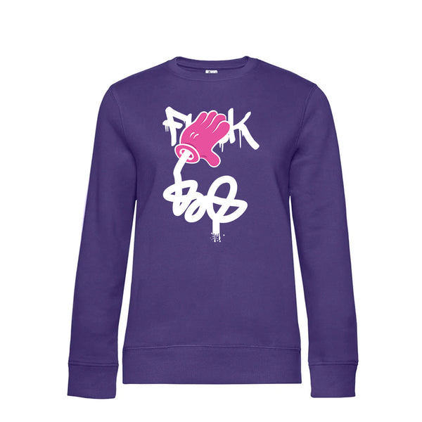 Crew Neck Sweatshirt Plush Interior Fuck - Woman
