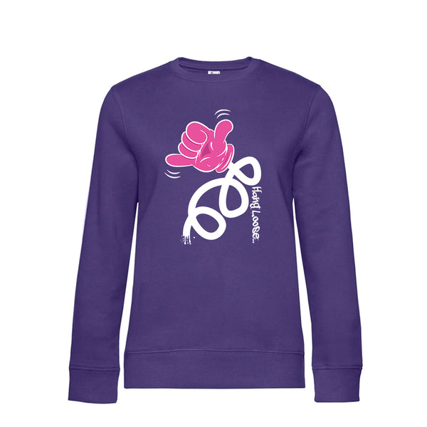Crew Neck Sweatshirt Plush Interior HangLoose - Woman