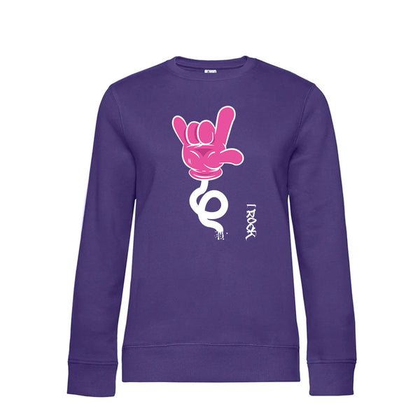 Crew Neck Sweatshirt Plush Interior IRock - Woman