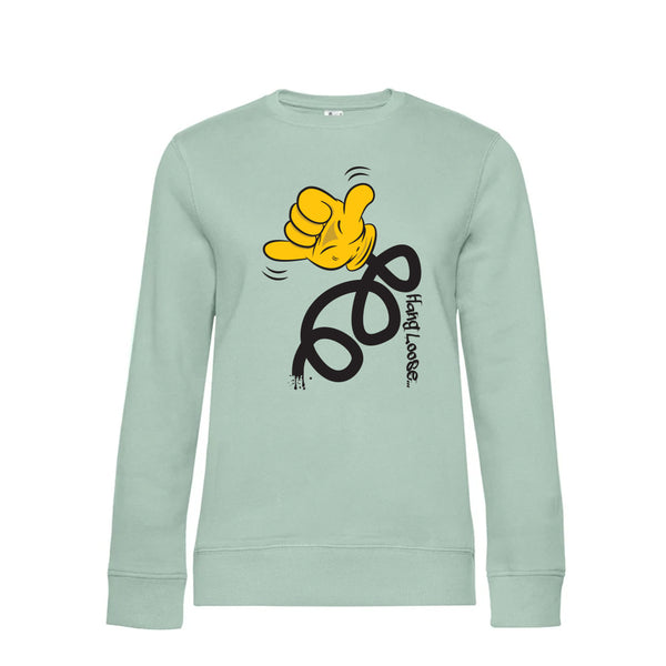 Crew Neck Sweatshirt Plush Interior HangLoose - Woman