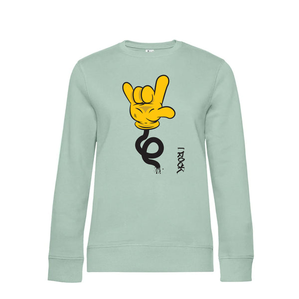 Crew Neck Sweatshirt Plush Interior IRock - Woman