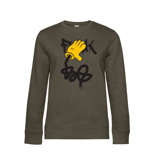 Crew Neck Sweatshirt Plush Interior Fuck - Woman