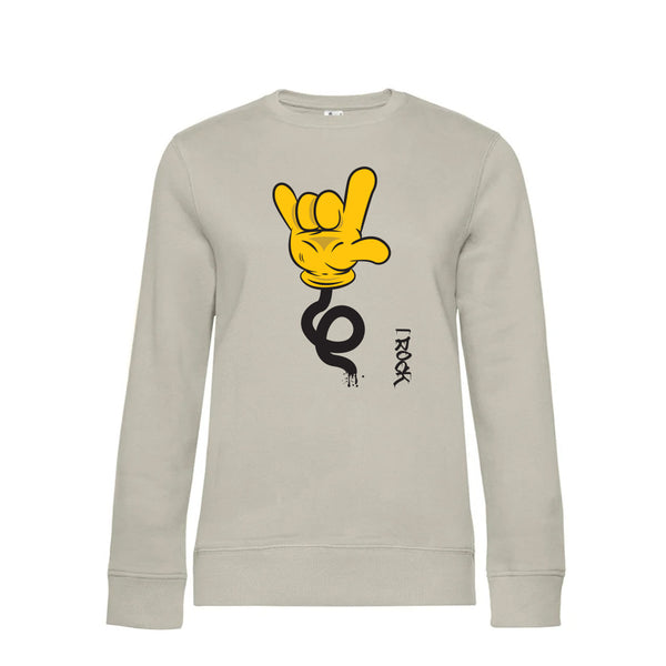 Crew Neck Sweatshirt Plush Interior IRock - Woman