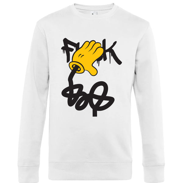 Crew Neck Sweatshirt Plush Interior  Fuck - Man