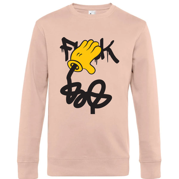 Crew Neck Sweatshirt Plush Interior  Fuck - Man