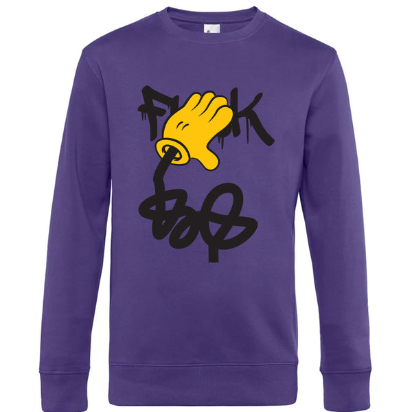Crew Neck Sweatshirt Plush Interior  Fuck - Man