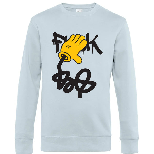 Crew Neck Sweatshirt Plush Interior  Fuck - Man