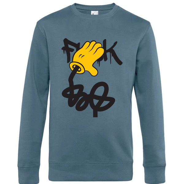 Crew Neck Sweatshirt Plush Interior  Fuck - Man