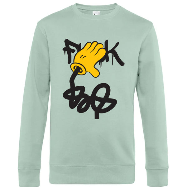 Crew Neck Sweatshirt Plush Interior  Fuck - Man