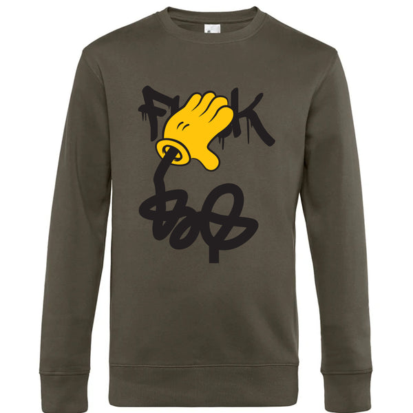 Crew Neck Sweatshirt Plush Interior  Fuck - Man