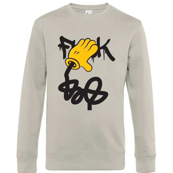Crew Neck Sweatshirt Plush Interior  Fuck - Man