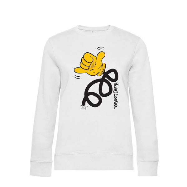 Crew Neck Sweatshirt Plush Interior HangLoose - Woman