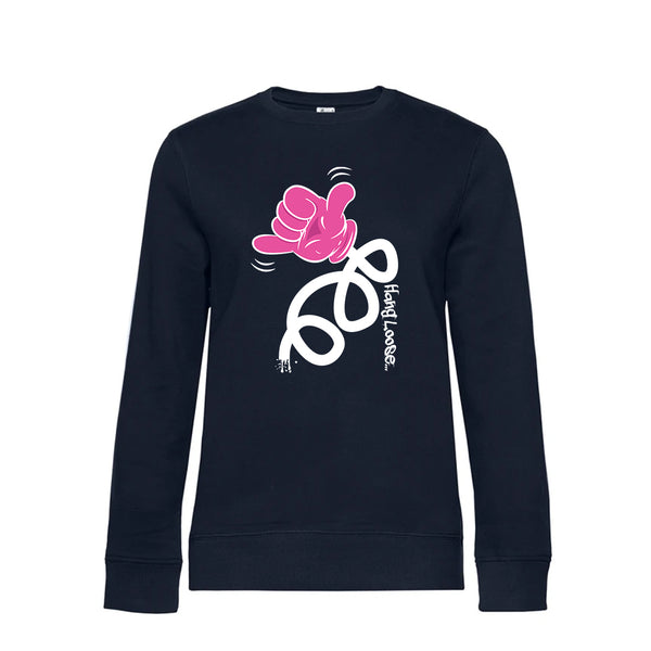 Crew Neck Sweatshirt Plush Interior HangLoose - Woman