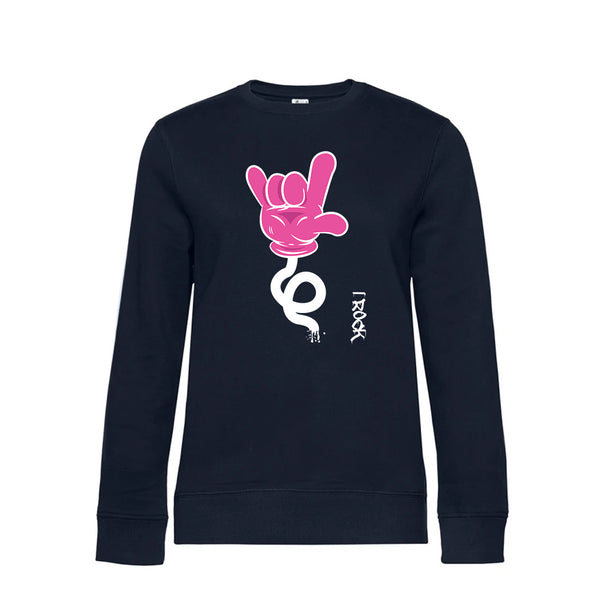 Crew Neck Sweatshirt Plush Interior IRock - Woman