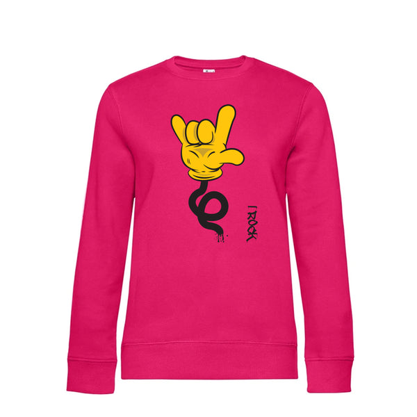 Crew Neck Sweatshirt Plush Interior IRock - Woman