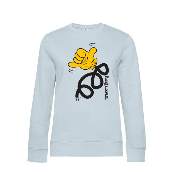 Crew Neck Sweatshirt Plush Interior HangLoose - Woman