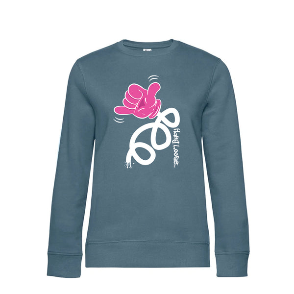 Crew Neck Sweatshirt Plush Interior HangLoose - Woman