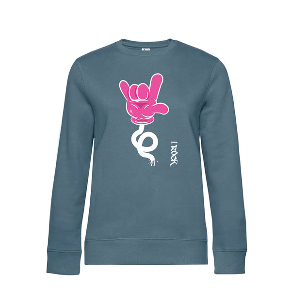 Crew Neck Sweatshirt Plush Interior IRock - Woman