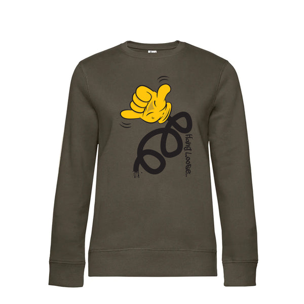 Crew Neck Sweatshirt Plush Interior HangLoose - Woman