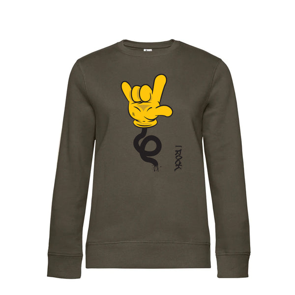 Crew Neck Sweatshirt Plush Interior IRock - Woman