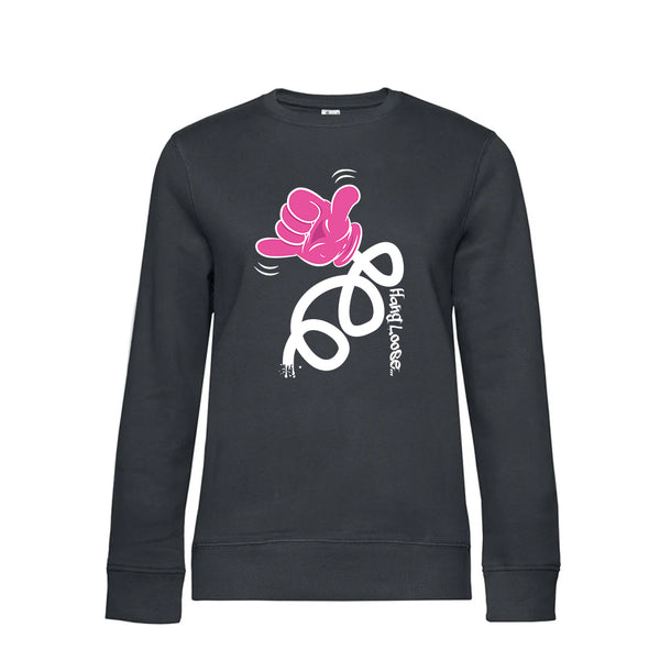 Crew Neck Sweatshirt Plush Interior HangLoose - Woman