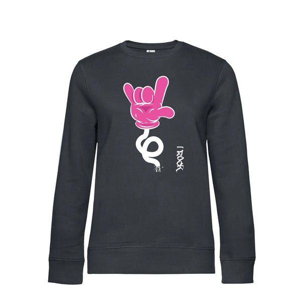 Crew Neck Sweatshirt Plush Interior IRock - Woman